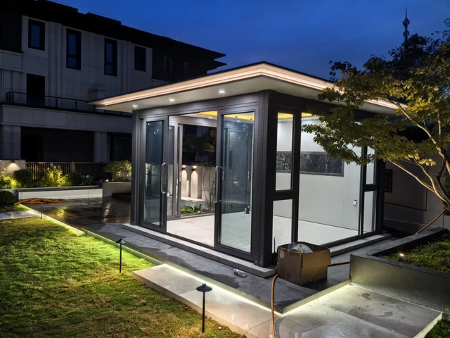 Original site photograph of the enclosed garden room in Tai’an, China